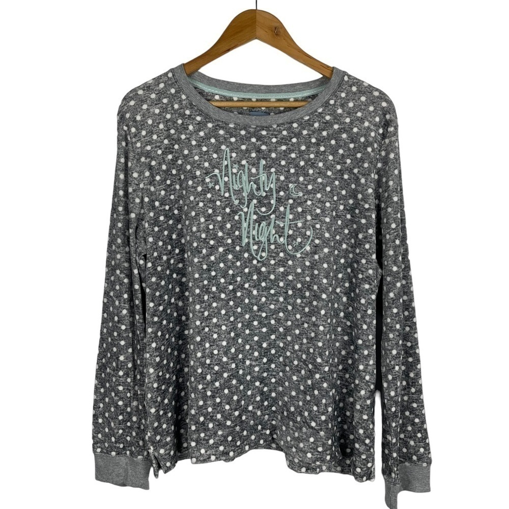 JANE & BLEECKER NIGHTY NIGHT FUZZY POLKA DOT MATCHING PAJAMA PJ SET - Picture 3 of 14